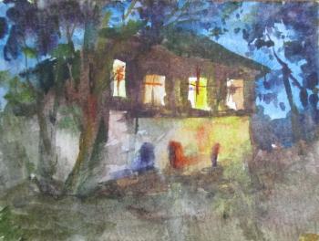 Merchant's house in the night. Usachev Fedor