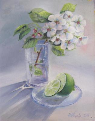 Lime and the Apple tree branch. Ivanova Nadezhda