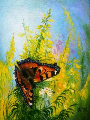 Butterfly Urticaria (Butterfly Landscape Oil Painting). Korableva Elena