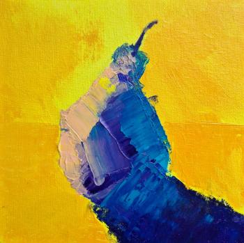 Purple pear on yellow. Newman Nathalie