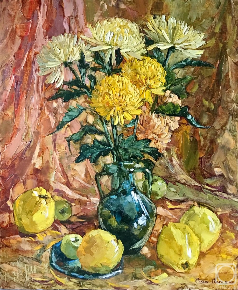 Sedyh Olga. Chrysanthemums and quinces