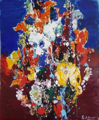 Chatinyan Mger . Flowers on blue