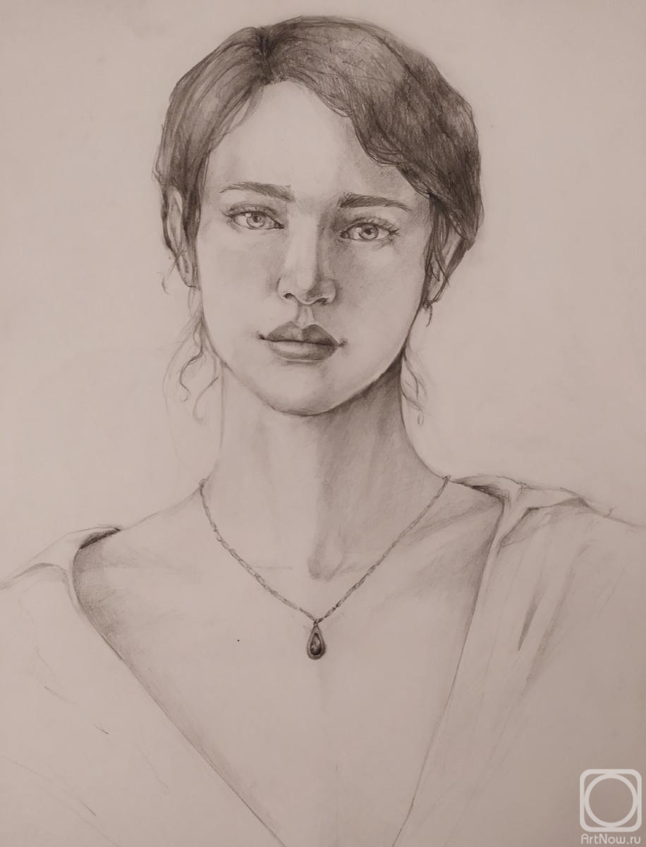 Panifodova Polina. Portrait of a girl with a pendant