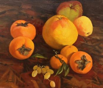 Grapefruit and persimmon. Balychev Andrey