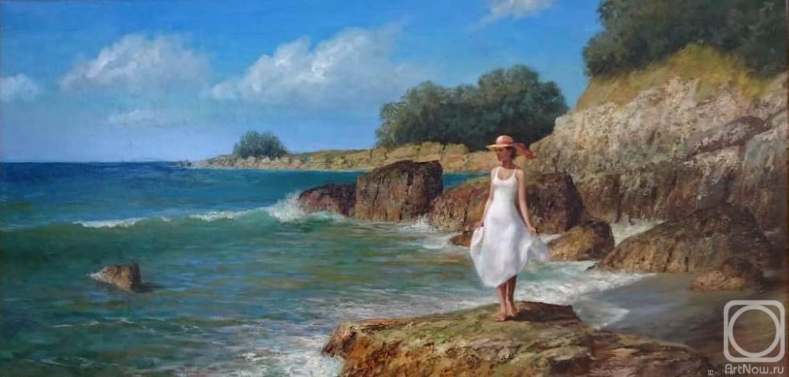 Shustin Vladimir. The girl and the sea. Romanticism