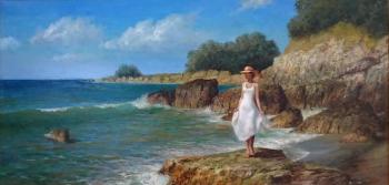 The girl and the sea. Romanticism. Shustin Vladimir