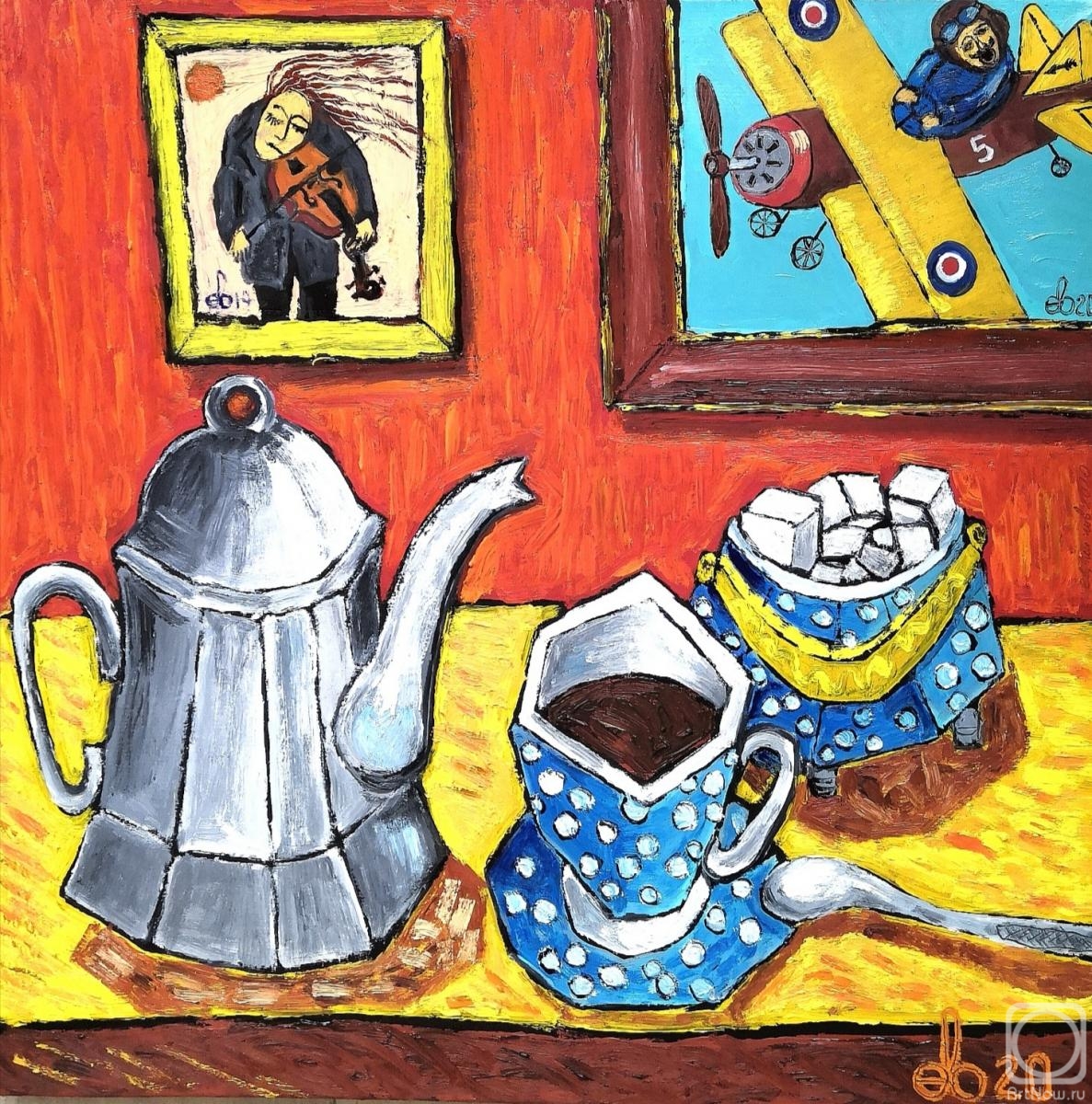 Yevdokimov Sergej. Coffee still life in polka dots