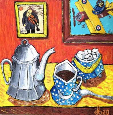 Coffee still life in polka dots. Yevdokimov Sergej