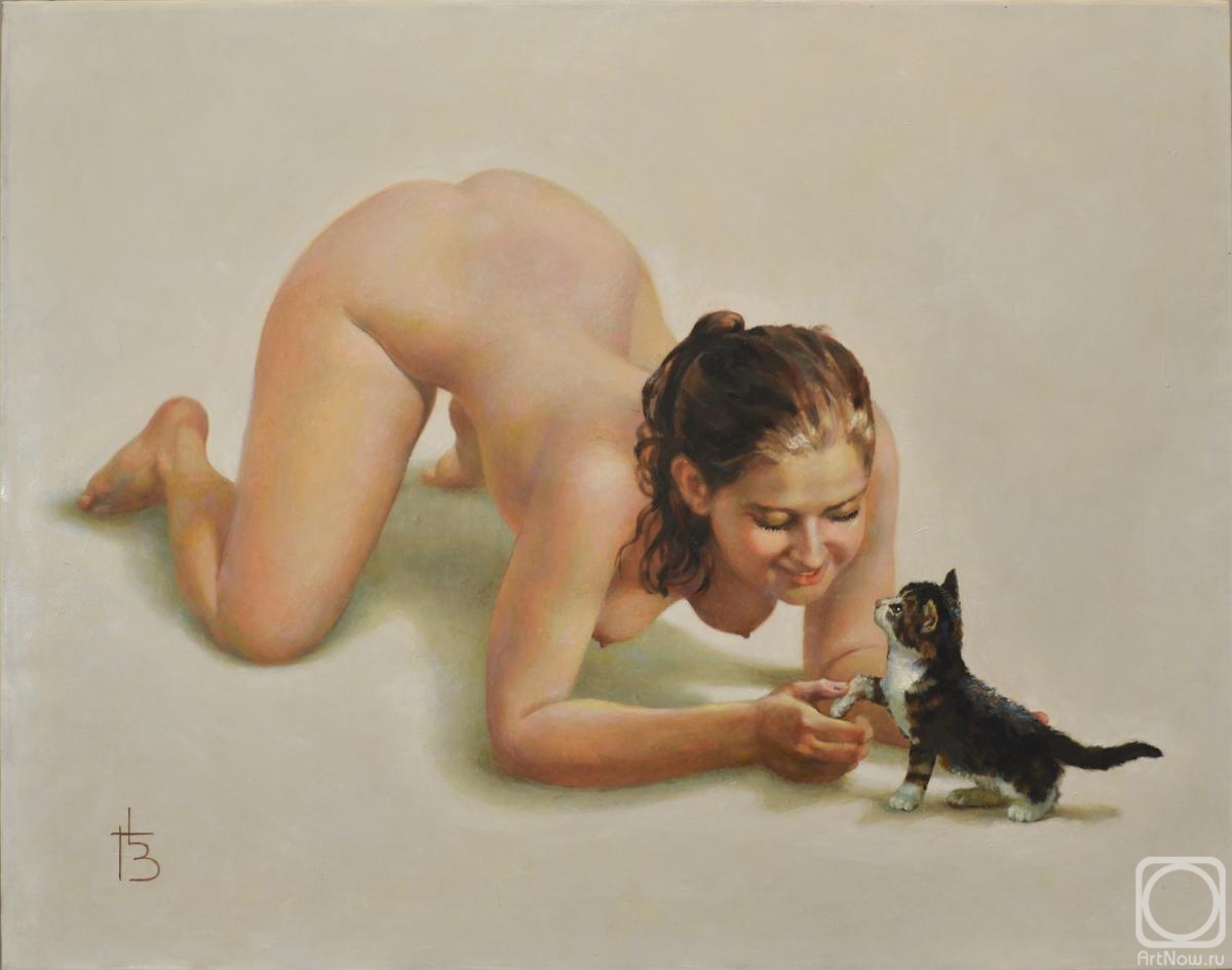 Zmitrovich Gennady. Mary with a kitten