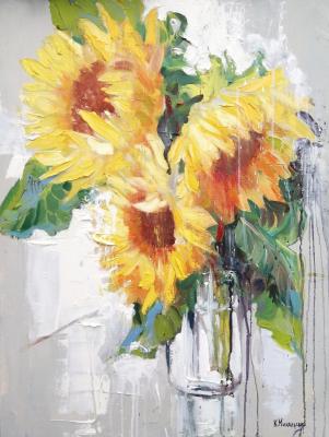 Bright sunflowers. Mikhalskaya Katya