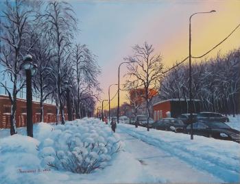 Moscow, sunset, winter