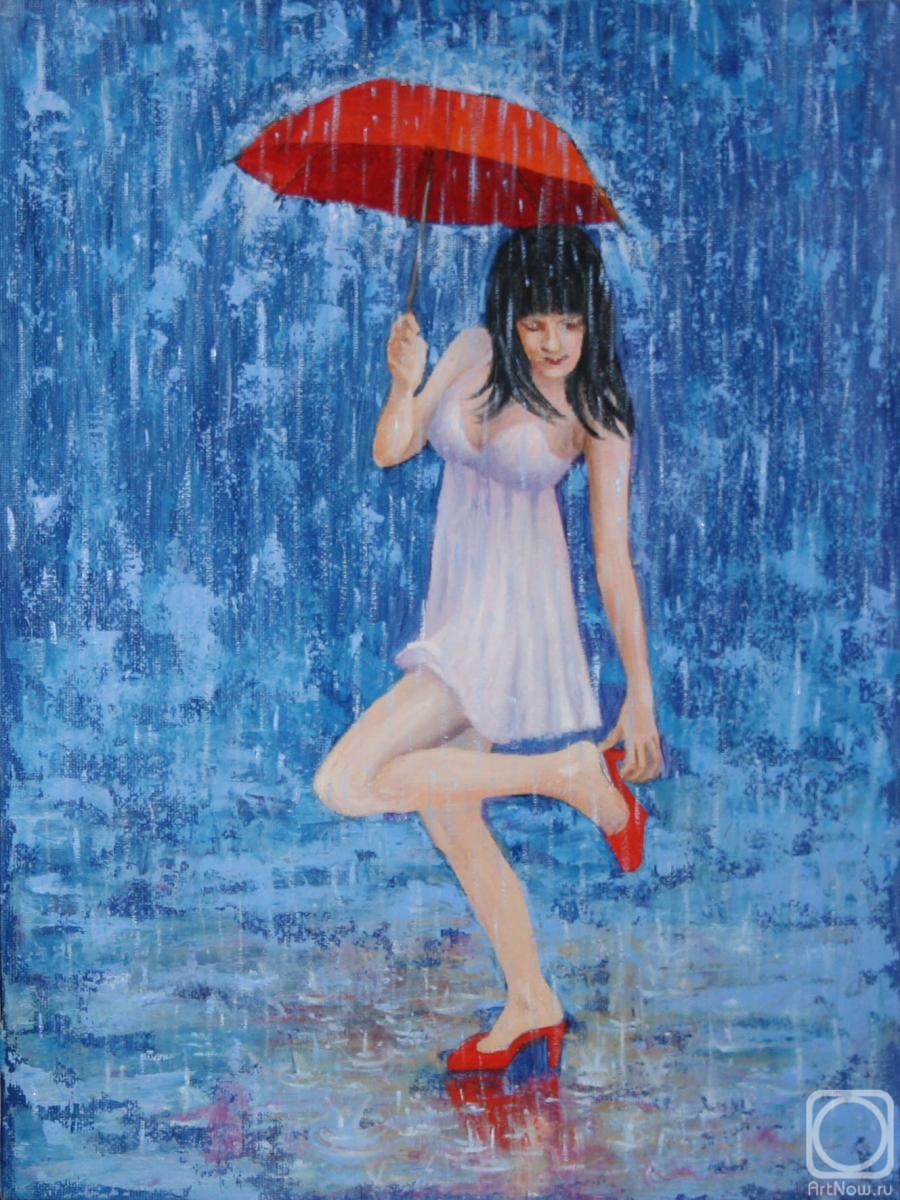 Kudryashov Galina. Red umbrella. Rain 2