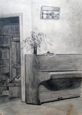 Interior with piano (Graphic Art). Abaimov Vladimir