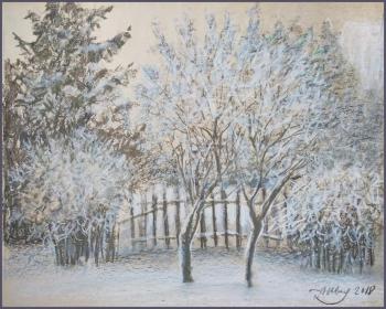 Frosty tenderness (The Landscape Oil Sketch). Ivanov Aleksandr