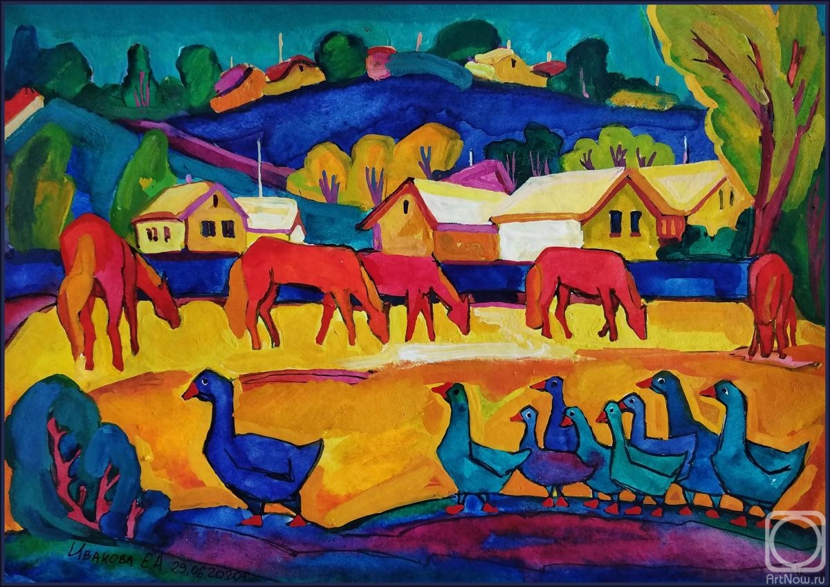 Ivanova Ekaterina. Geese-horses