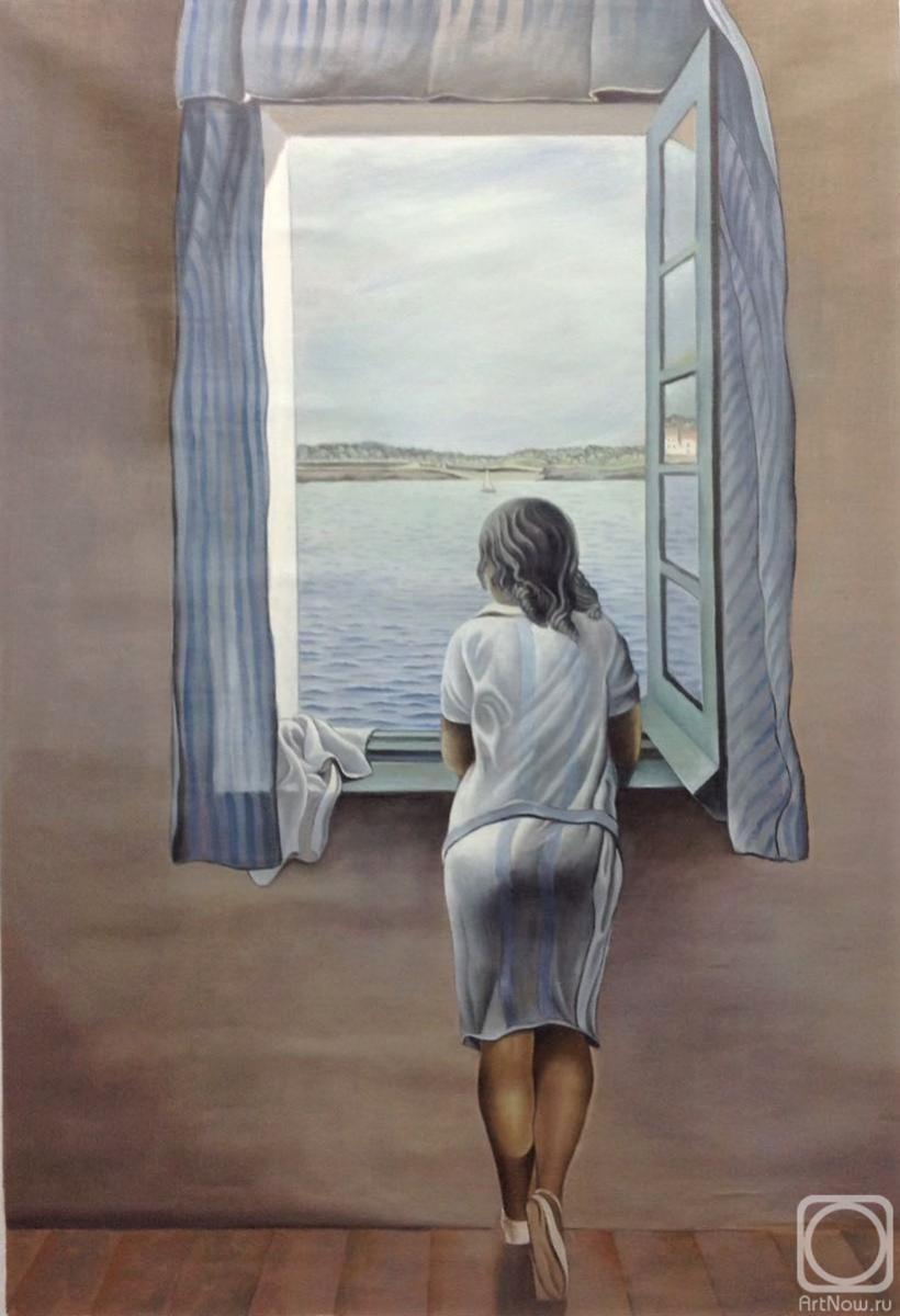 Kamskij Savelij. A copy of Salvador Dali's painting. A woman's figure at the window