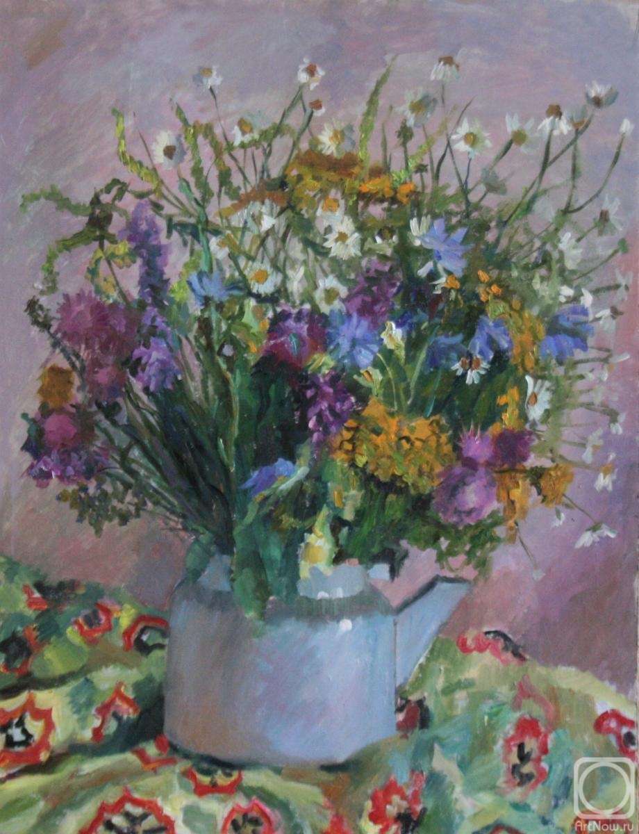 Sineva Svetlana. Kettle with flowers