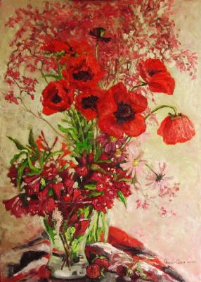 Poppies and weigela