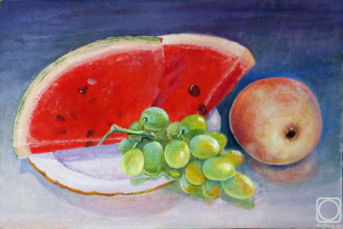 Kudryashov Galina. Watermelon, grapes and apple