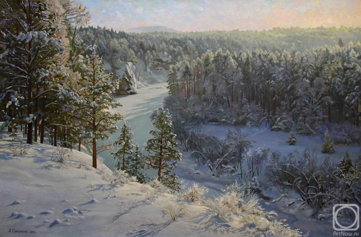 Samokhvalov Alexander. Over the snow-covered river