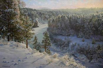 Over the snow-covered river. Samokhvalov Alexander