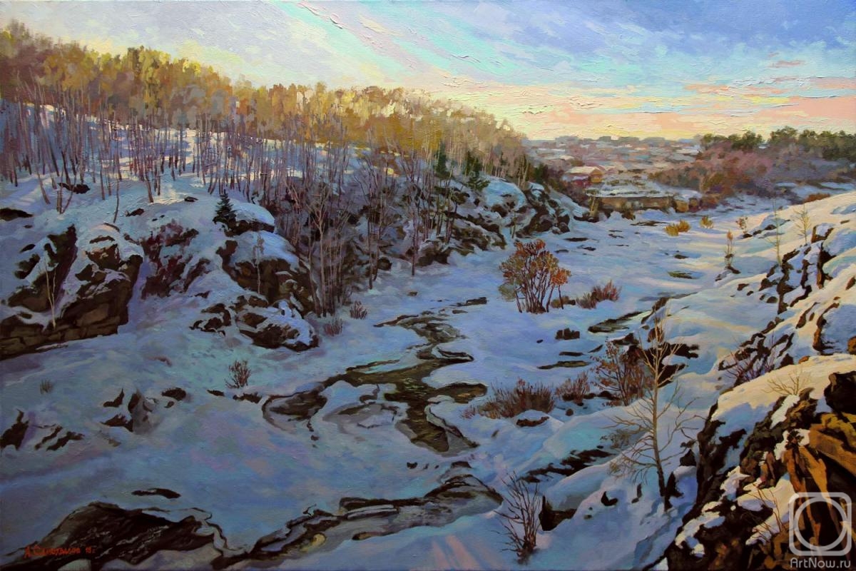 Samokhvalov Alexander. The small river which is held down by ices