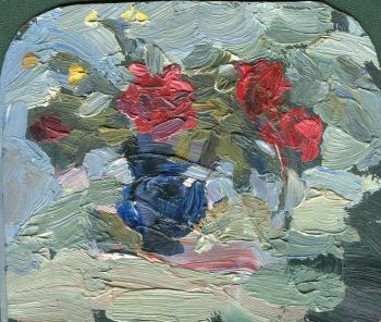 Bouquet in Blue Vase