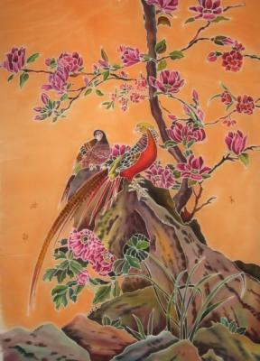 Scarf (based on Chinese painting). Moskvina Tatiana
