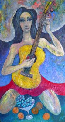 Girl with guitar. Tretyakov Victor