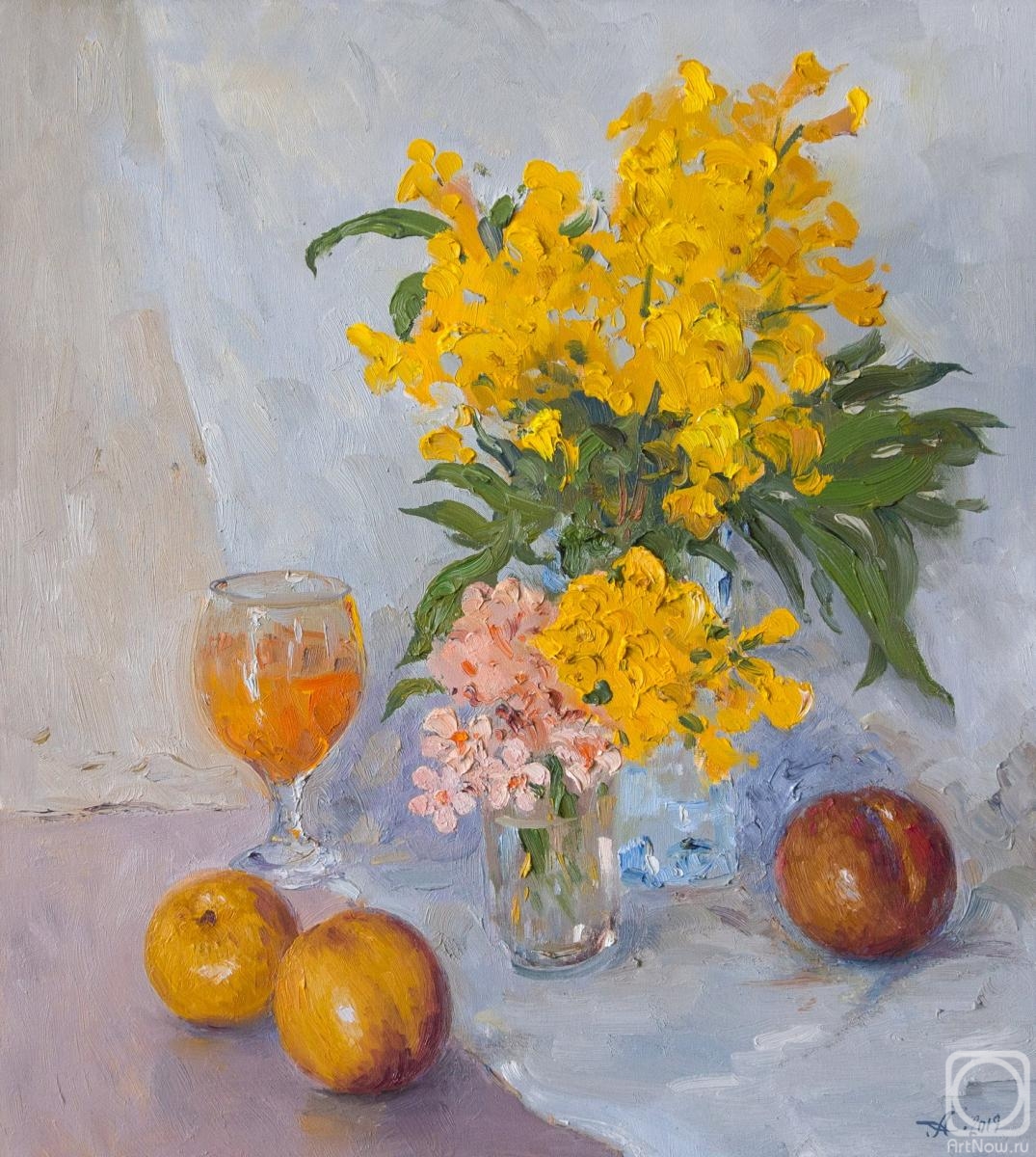Alexandrovsky Alexander. Peaches and bouquet