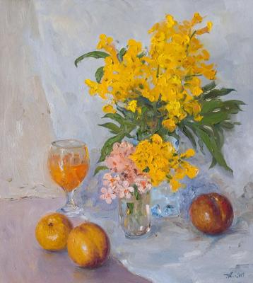 Peaches and bouquet. Alexandrovsky Alexander