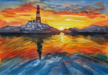 Lukaneva Larissa Anatolievna. The Lighthouse at Sunset