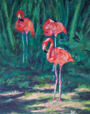 Pink flamingos. Juravok Weronika