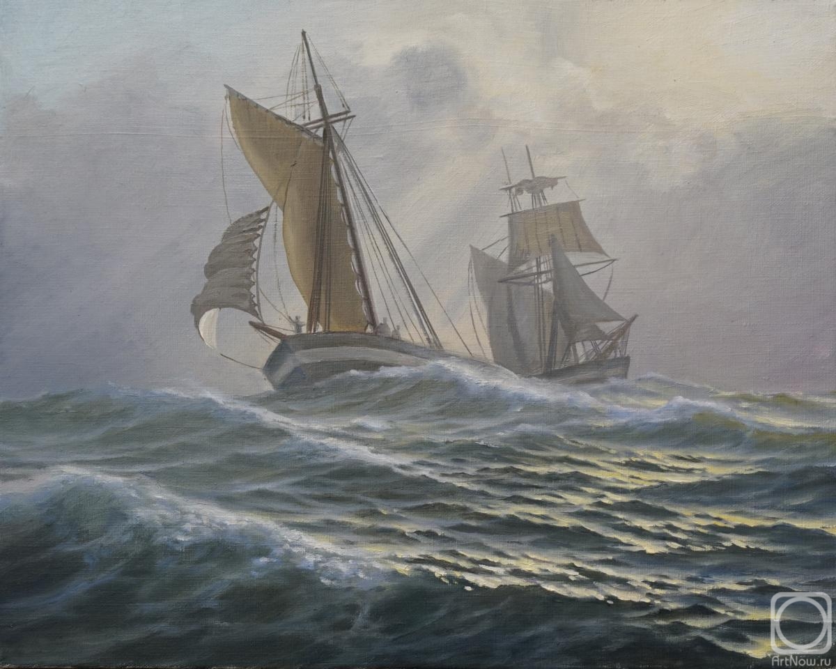 Vlaschenko Valentin. Sailboats at sea