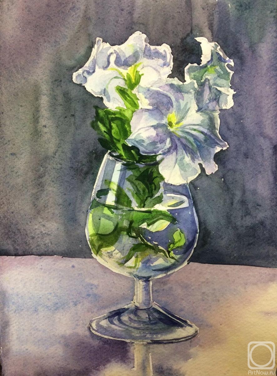 Tsebenko Natalia. Study with white petunias