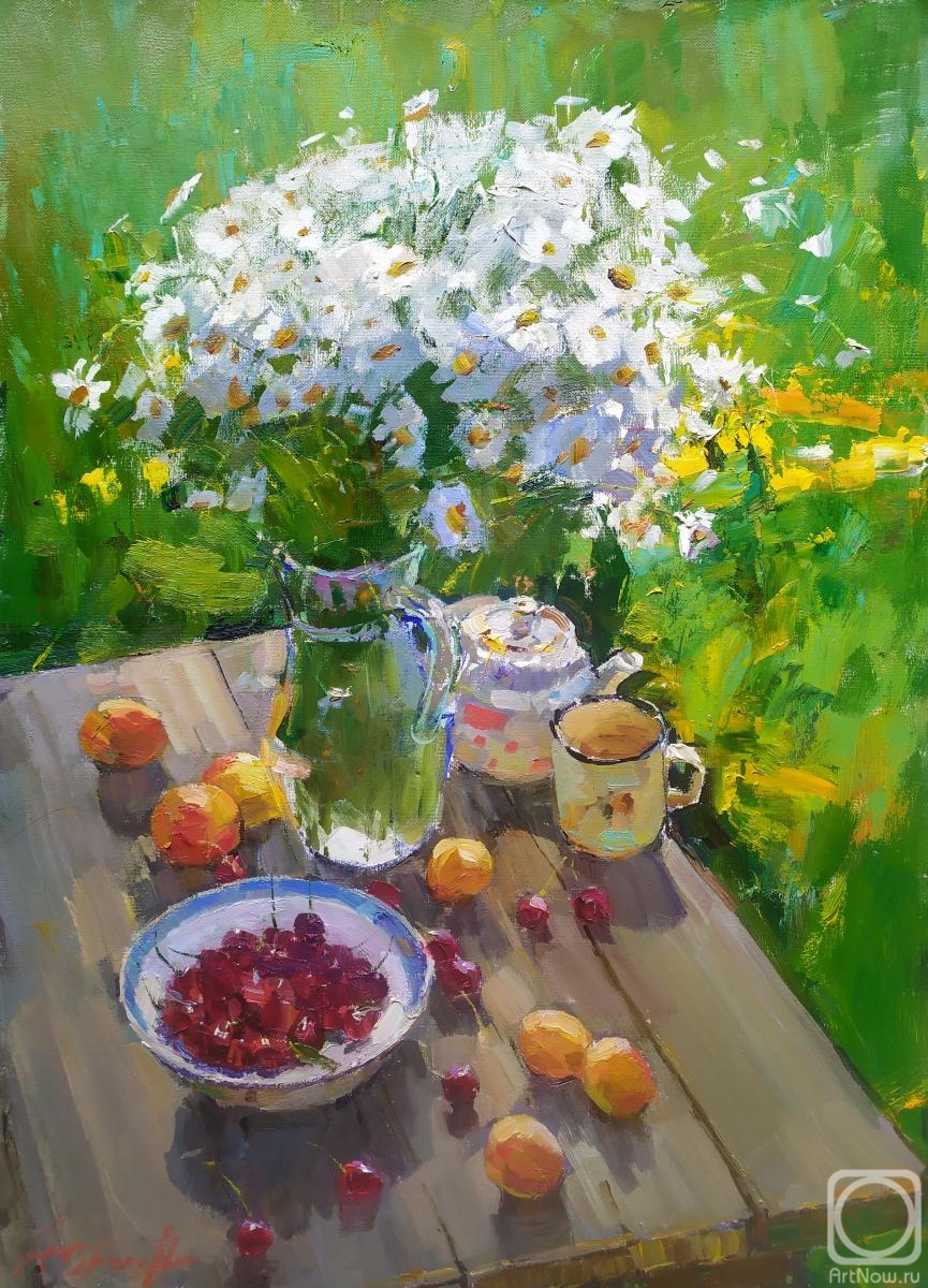 Yurgin Alexander. Still life with daisies