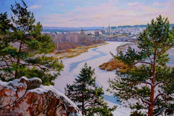 Claus and pine (Winter Settlement). Samokhvalov Alexander