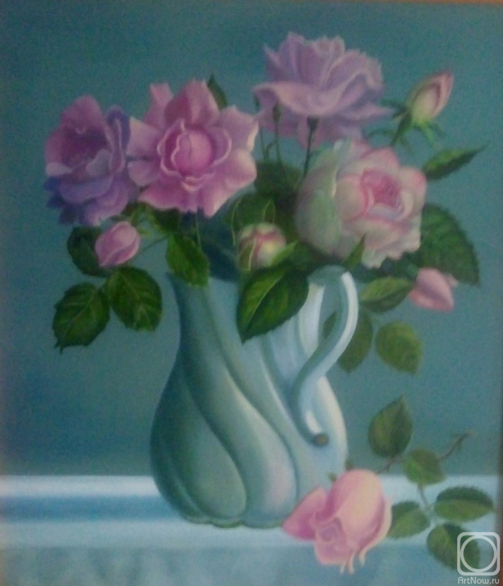 Knyazeva Nina. Tea roses in a vase