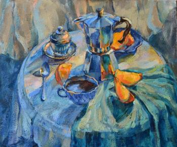 Coffee and oranges. Polyakova Nadezhda