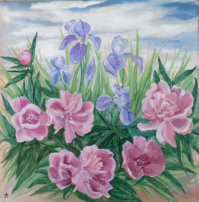 Irises and peonies. Volkova Olga