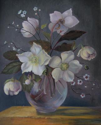 White flowers in a vase. Knyazeva Nina