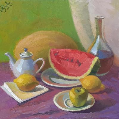 Still life with a slice of watermelon ( ). YAtsenko Artur