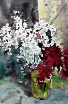 Картина «Флоксы и георгины»