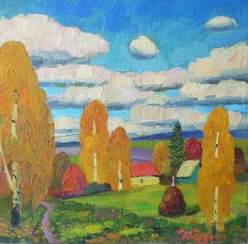 Golden autumn, clouds are floating, warm day. Berdyshev Igor