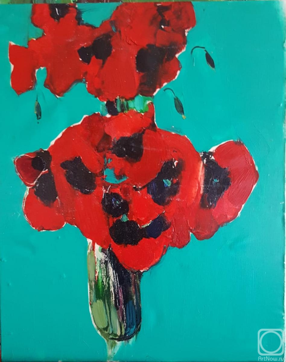 Chatinyan Mger. Poppies on green