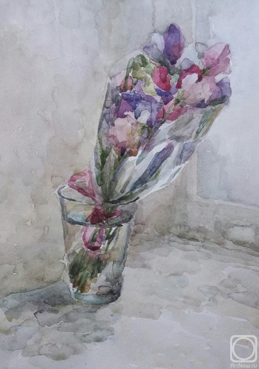 Klyan Elena. Sweet-pea. Original watercolor painting