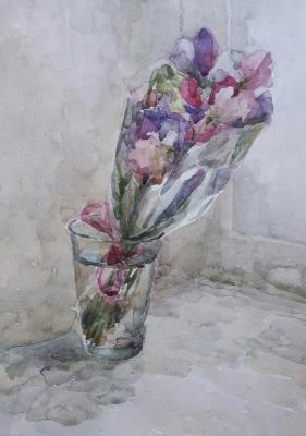 Sweet-pea. Original watercolor painting