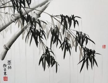 Bamboo in the rain (Chinesebrush). Mishukov Nikolay