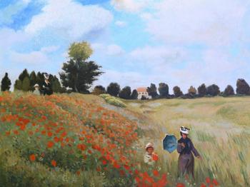A field of poppies at Argentey. Monet (copy) (Monet Poppies). Bikova Yulia