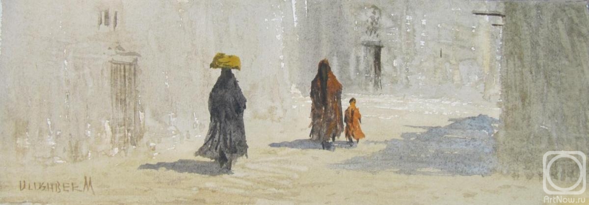 Mukhamedov Ulugbek. A street with Uzbek women in a burqa
